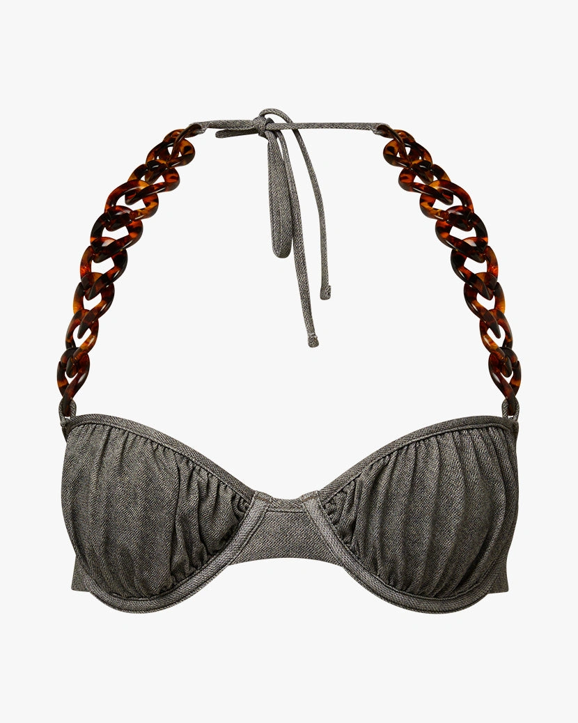 Kæde-bikini top: Sommerens must-have! Balconette-stil for en fortryllende silhuet. Gør dig klar til strandlivet!